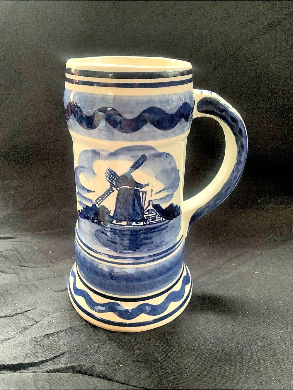 Klaarhamer Blue & Cream Windmill Beer Stein